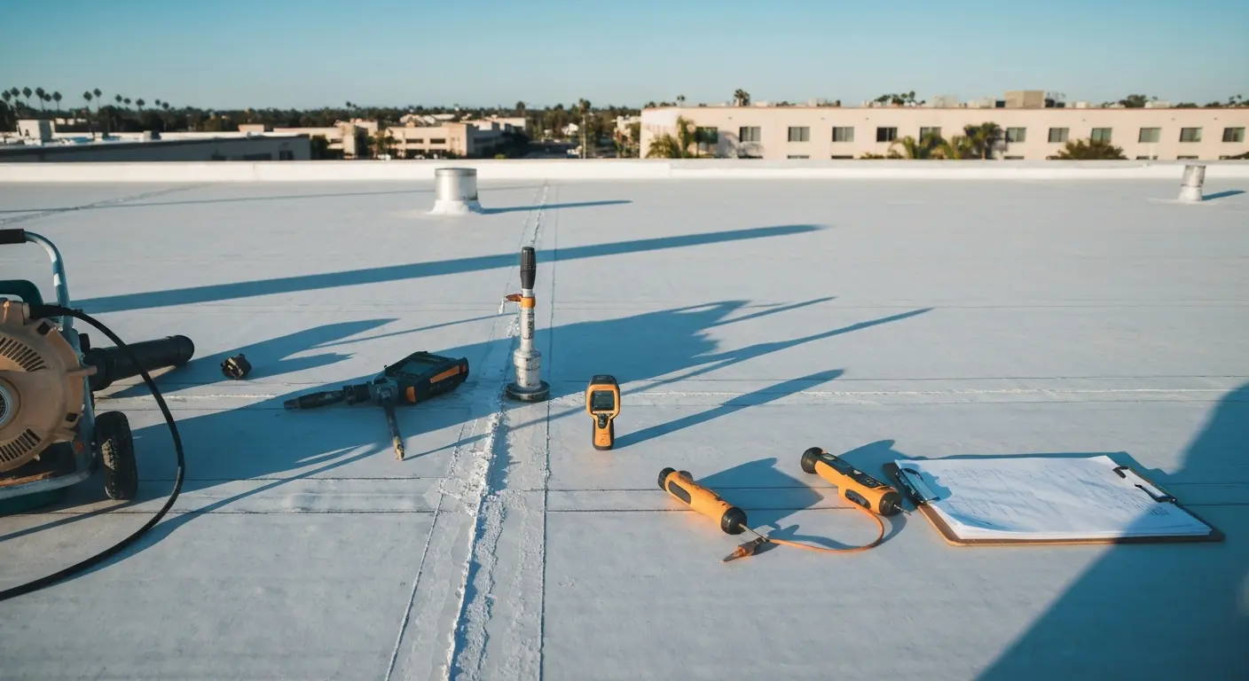 Commercial flat roof maintenance in Yorba Linda