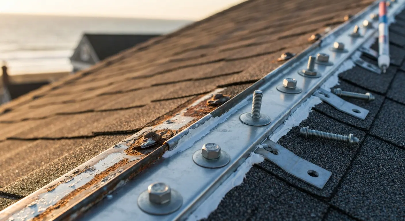 Salt air damage to coastal roof