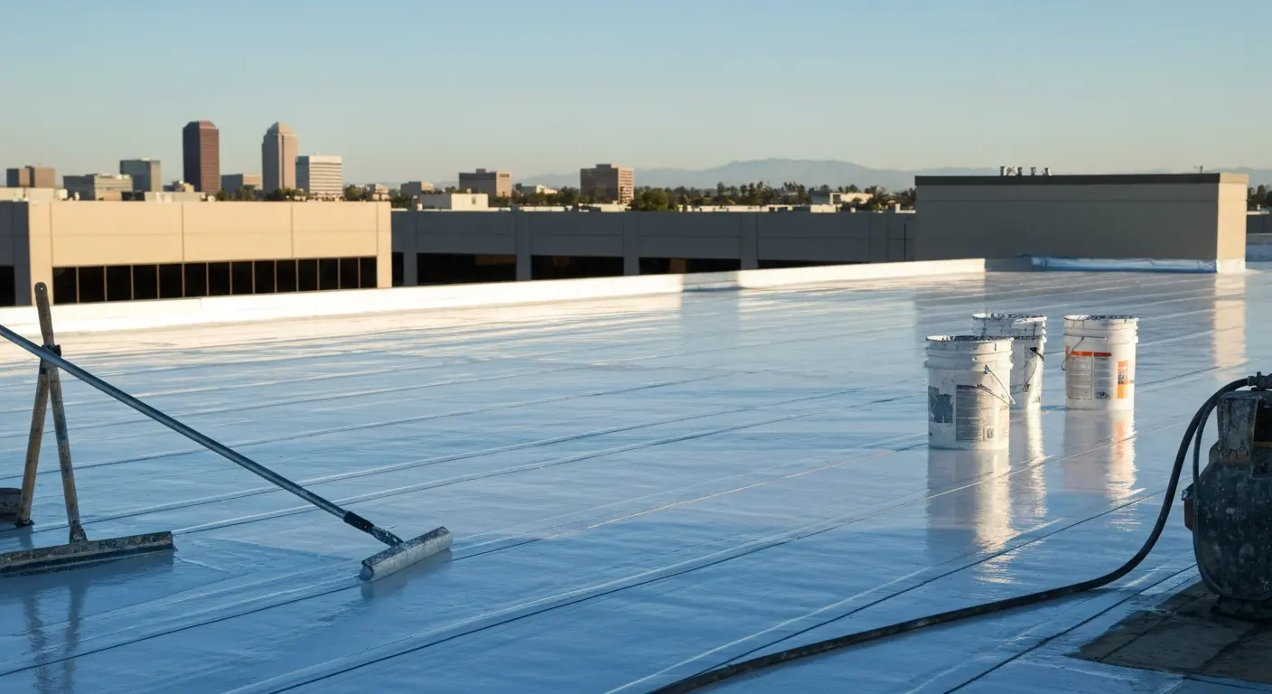 Commercial roof membrane coating