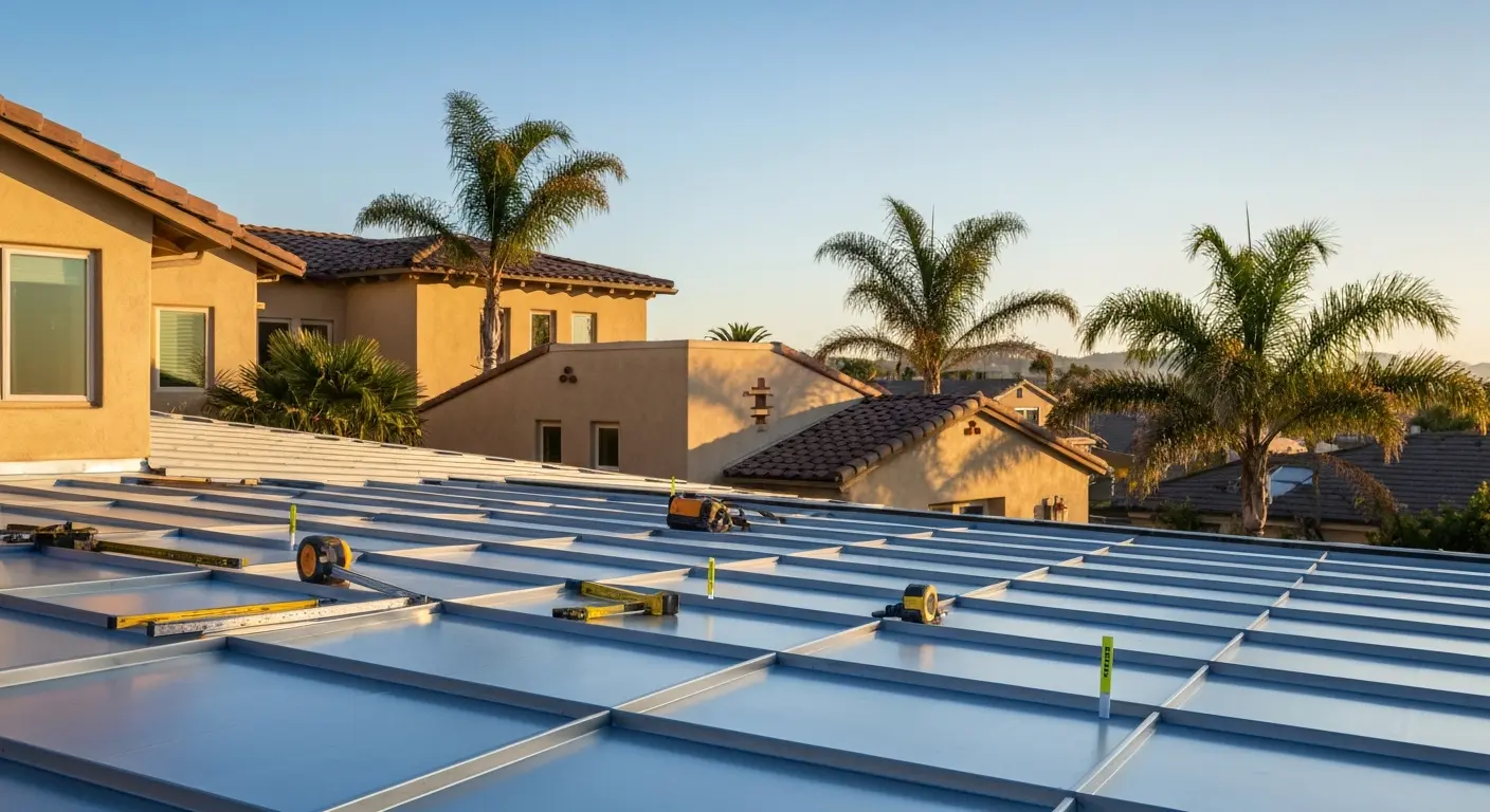 New residential roof installation