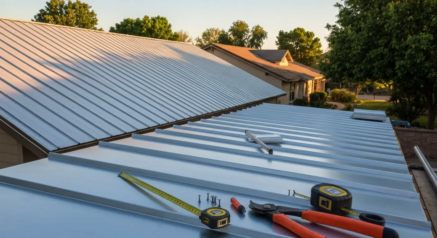 Metal roof installation