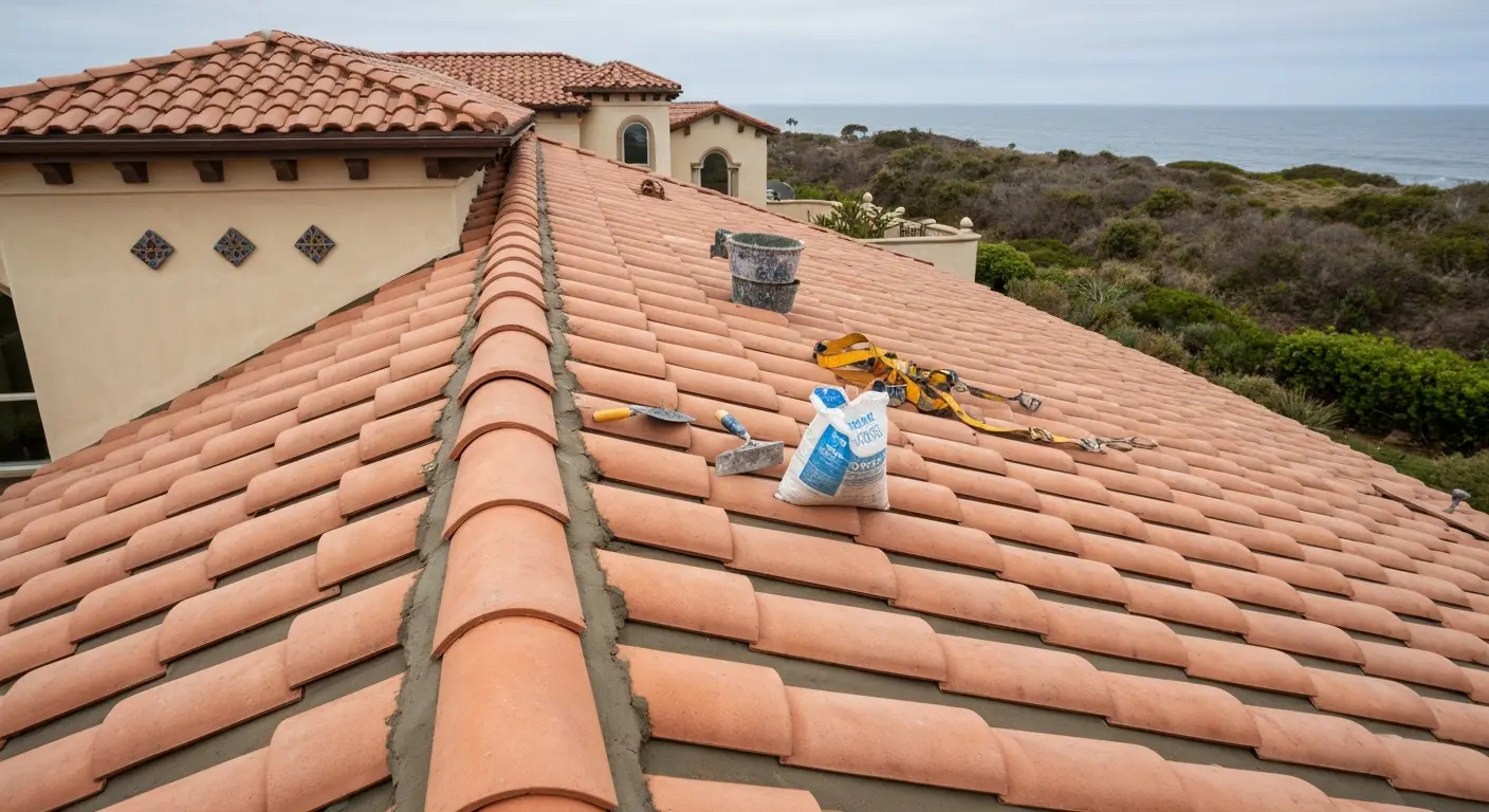 Residential roof repair in Dana Point