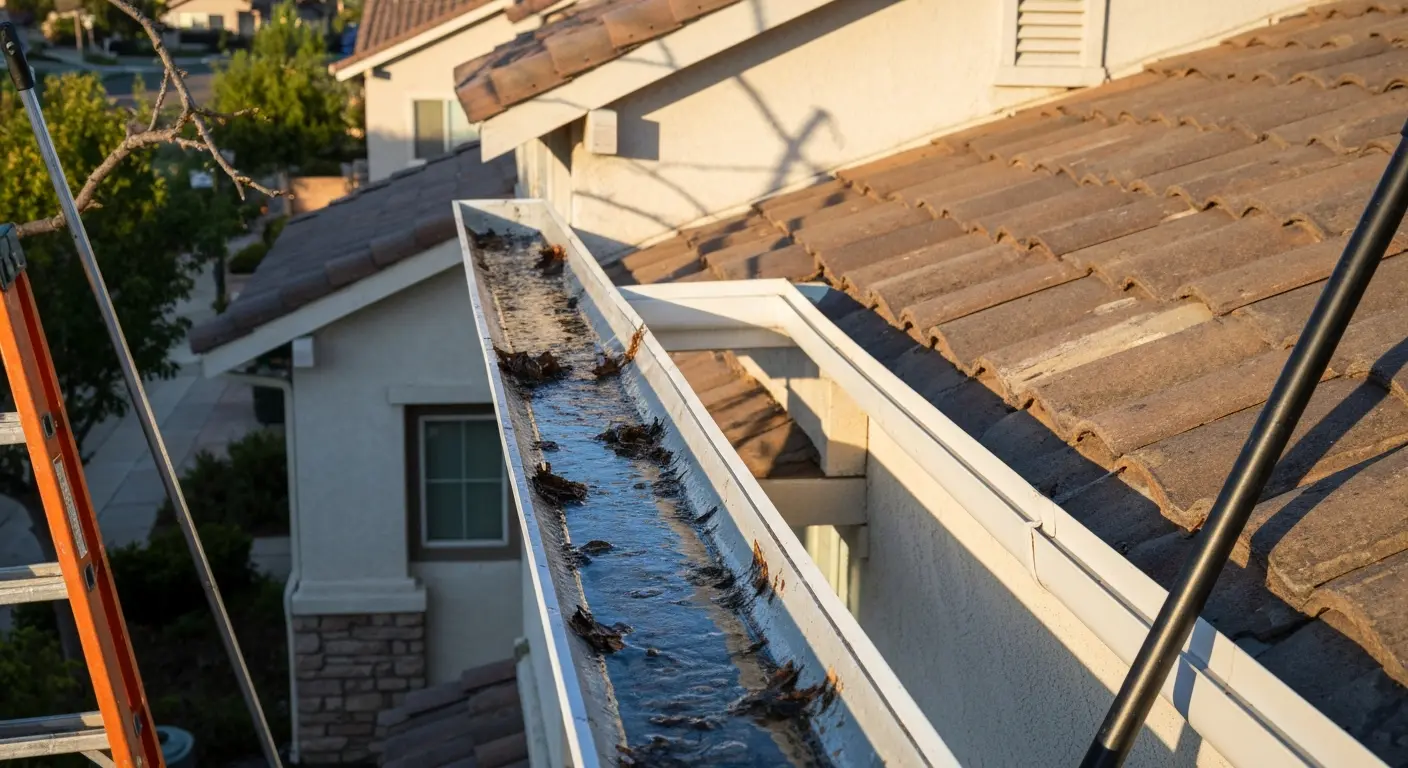 Clean gutters after maintenance
