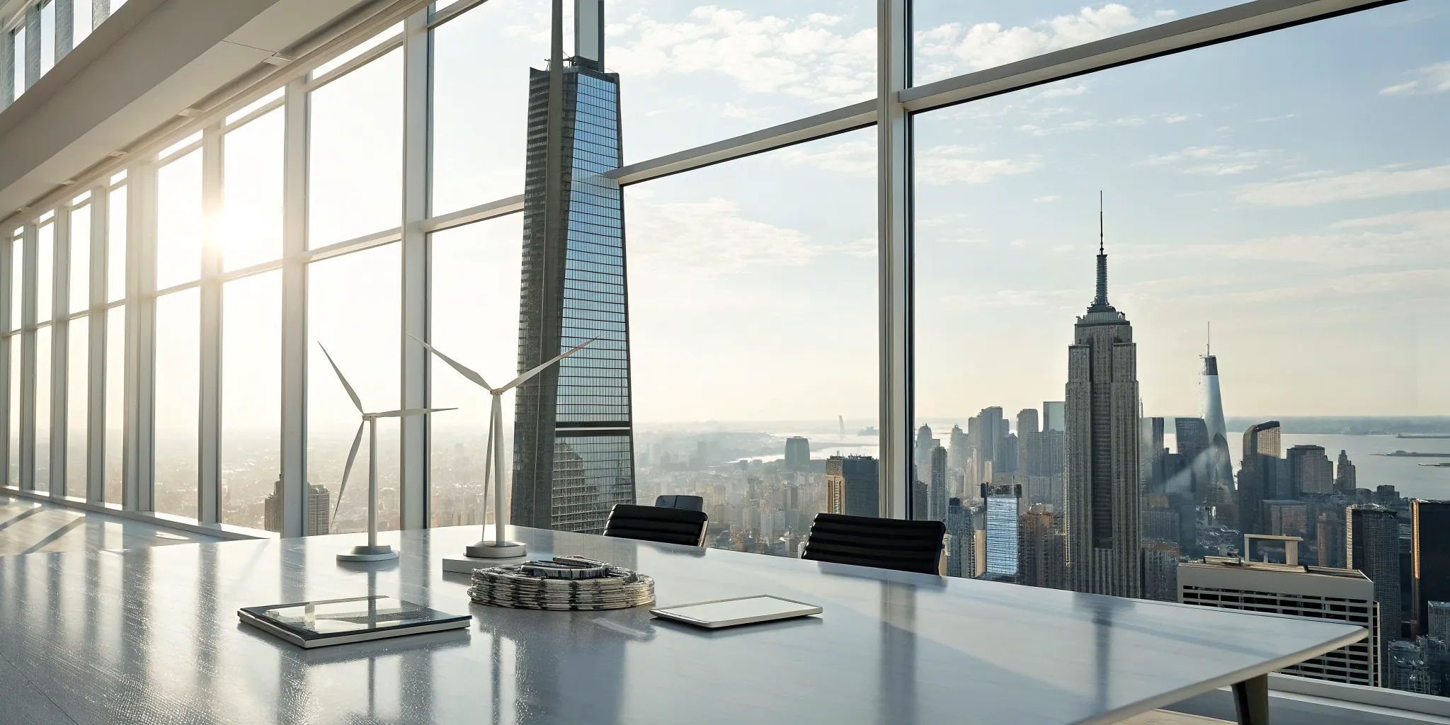 Modern office overlooking a city, a hub for managing capital assets.