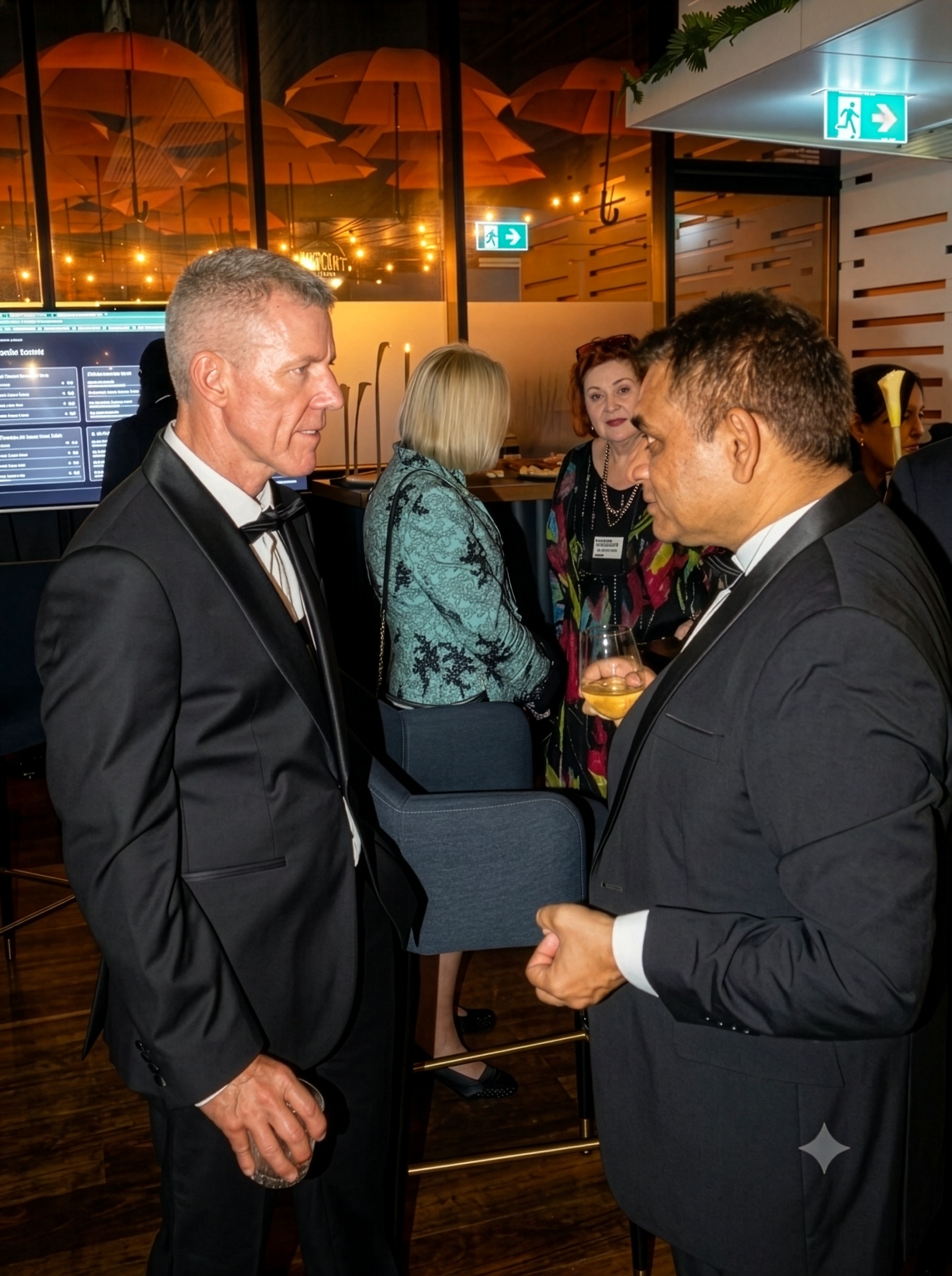 Business owners and executives in conversation