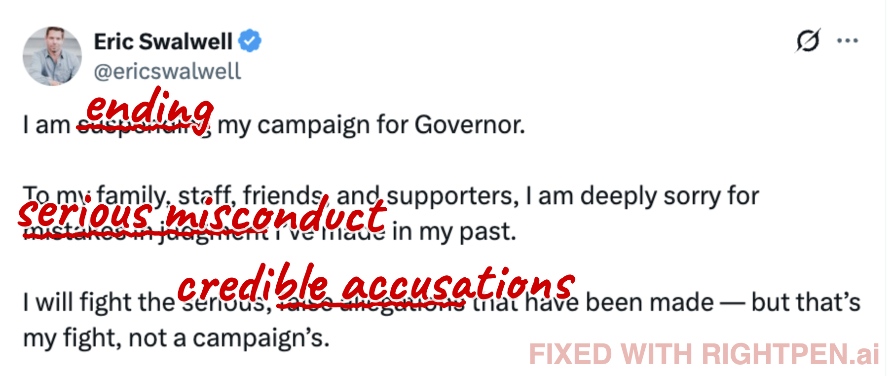 Swalwell RightPen correction