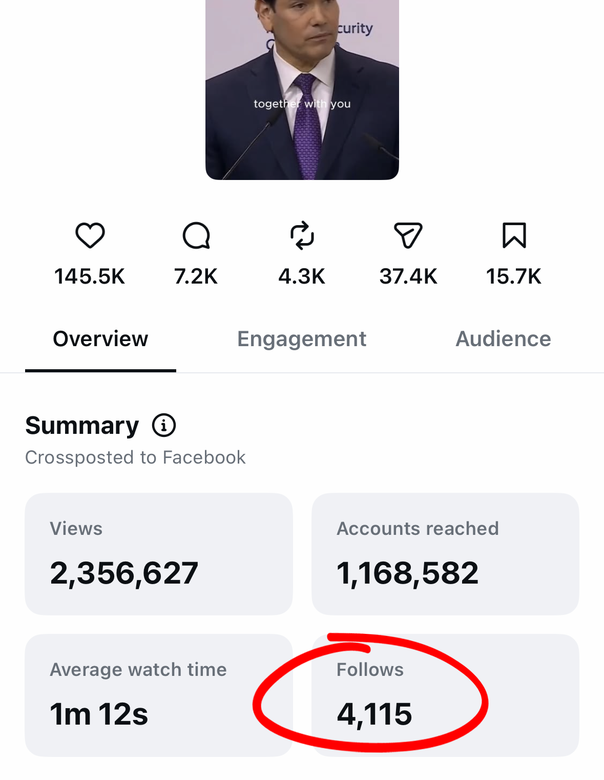 Reel insights screenshot