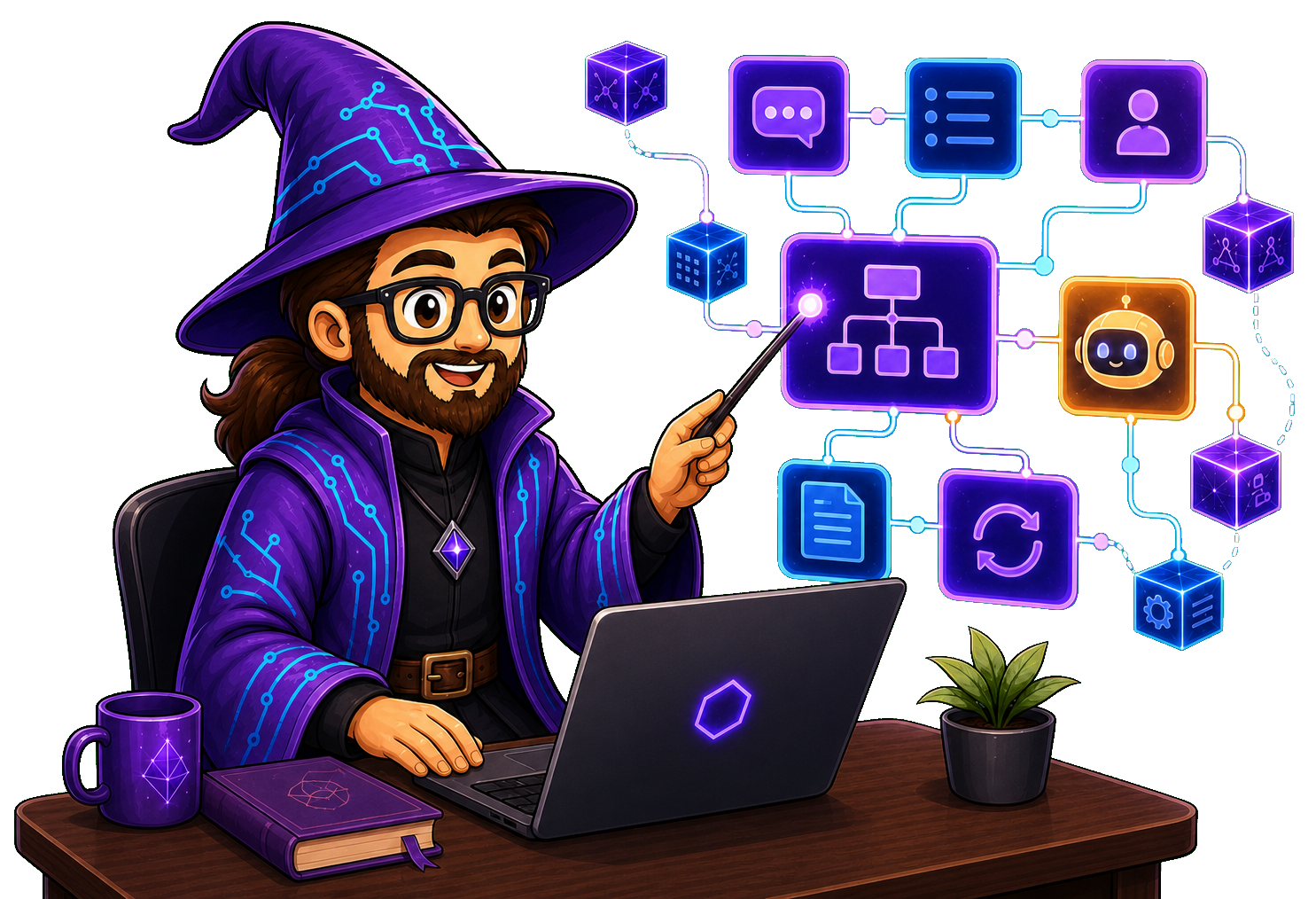 Wizard designing AI systems and workflows