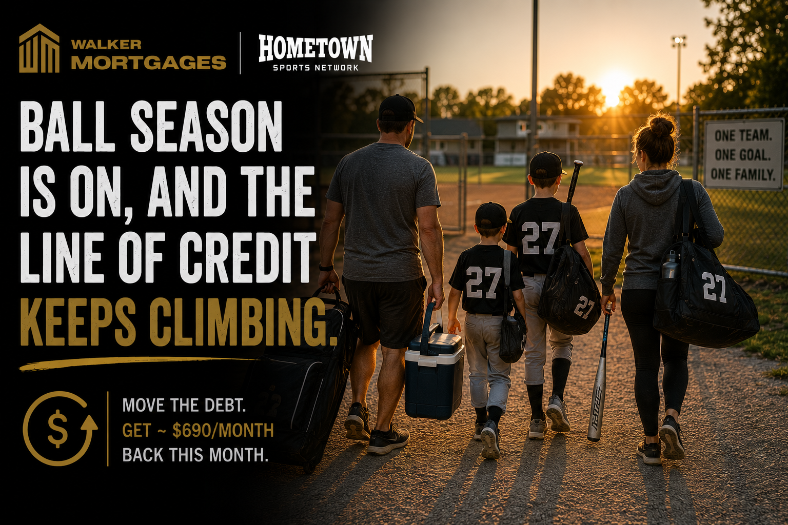 Composite move-up family loading baseball gear into a bigger family home Composite move-up family loading baseball gear into a bigger family home