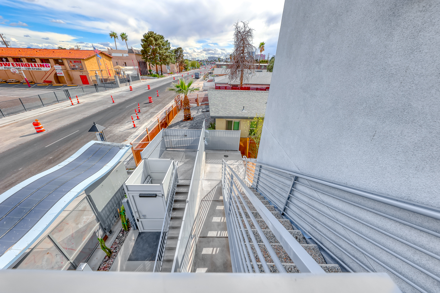 Street view from the upper level