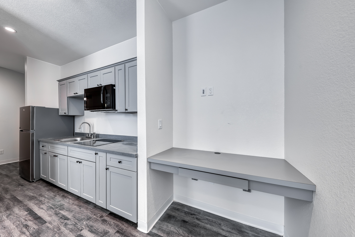 Kitchen and built-in desk