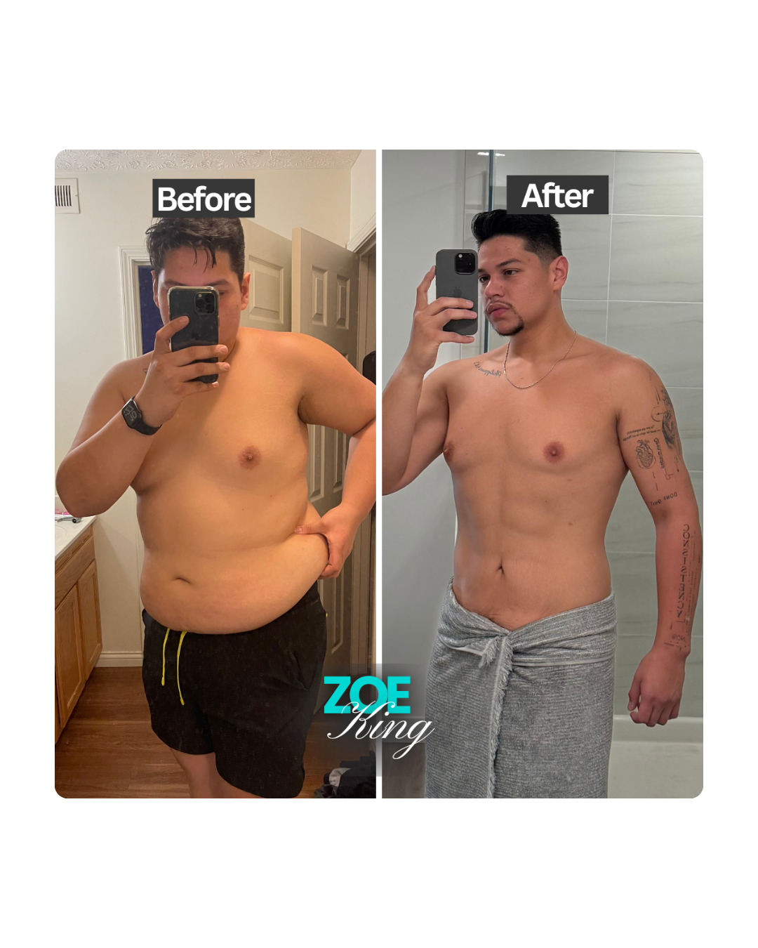 Zoe patient before and after weight loss