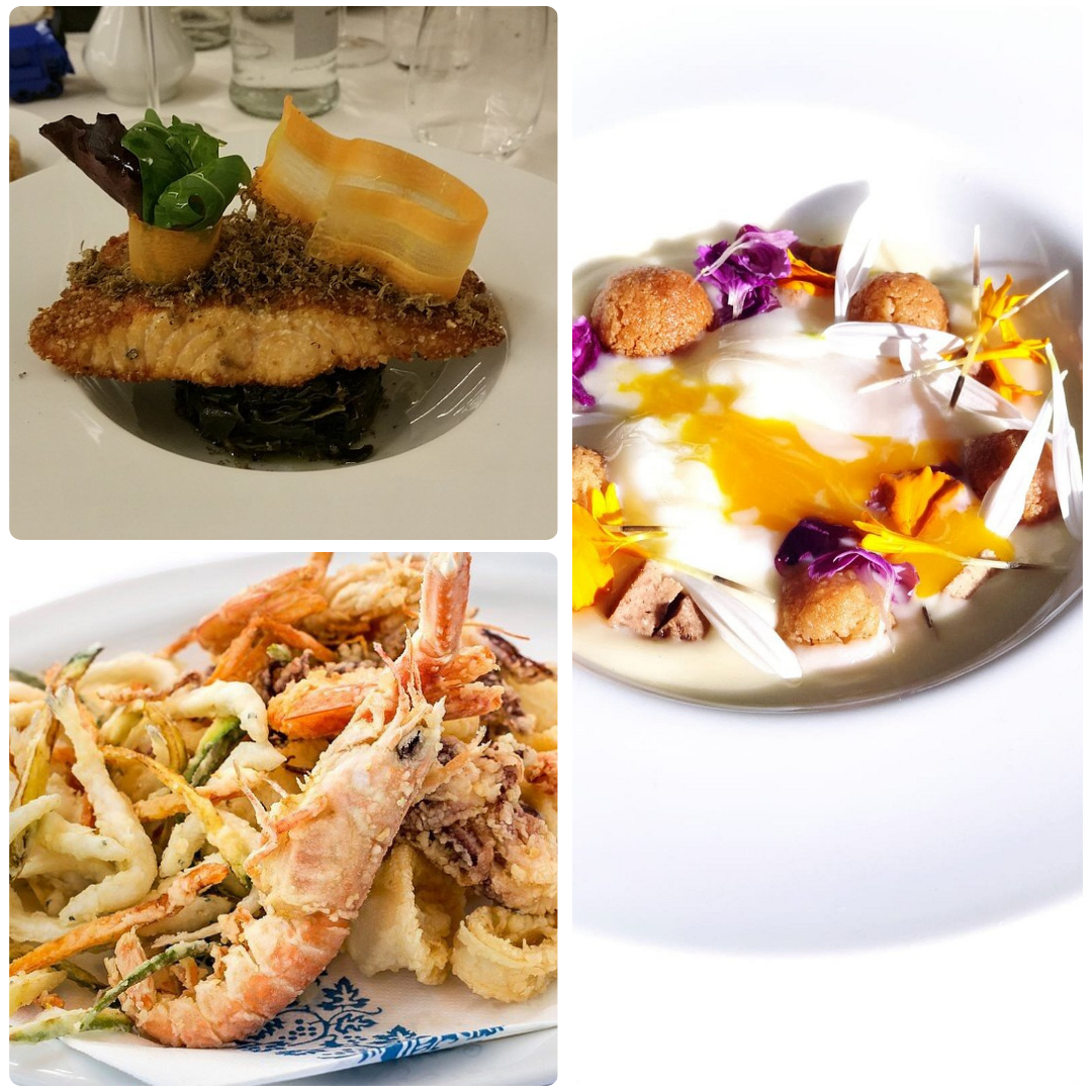 Selezione di piatti di mare del ristorante La Polena