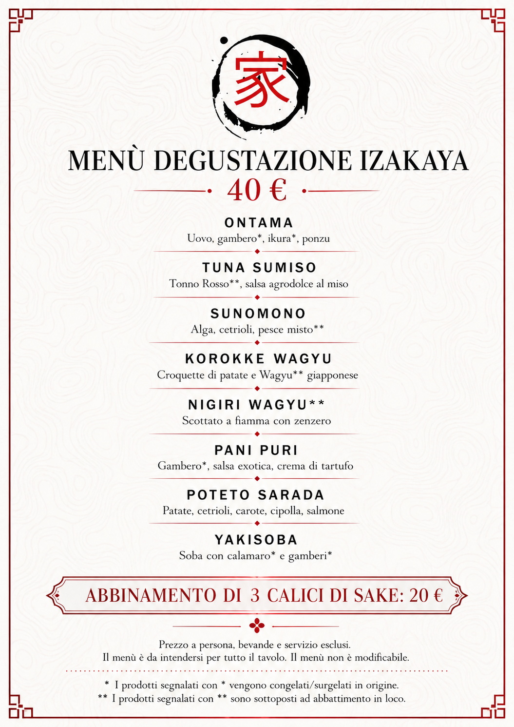 Le 8 specialità del Menù Degustazione Casanostra