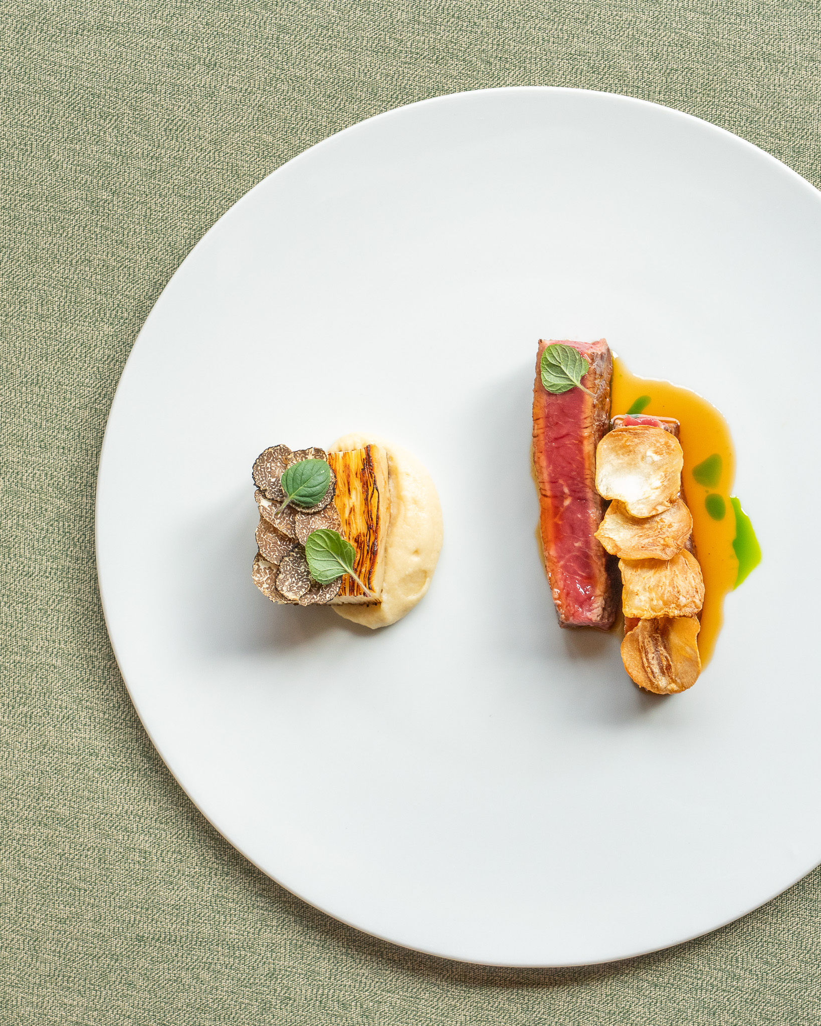 Composizione gastronomica di La Bianca Restaurant