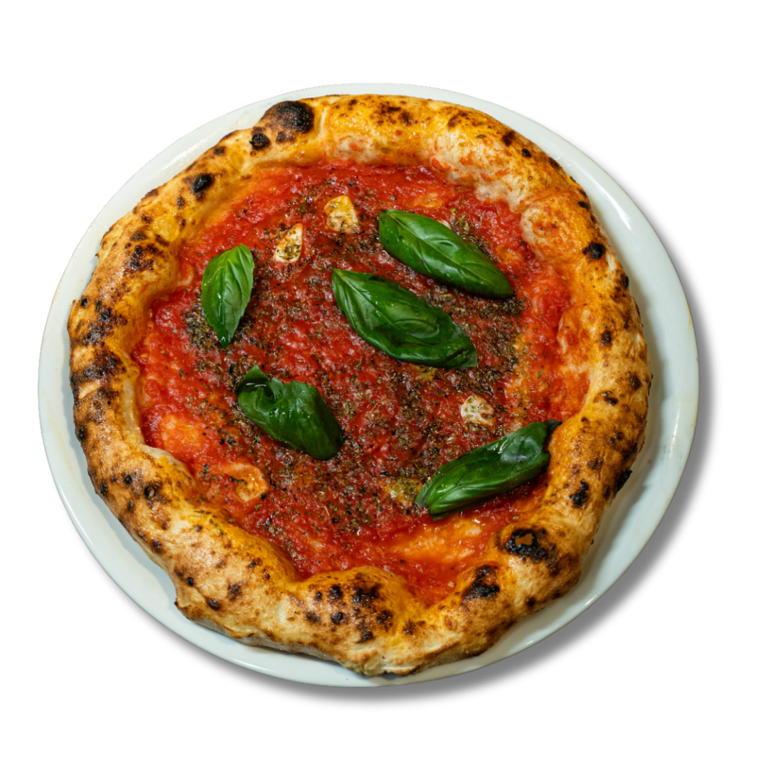 Una pizza DROP al pomodoro e basilico dalla carta
