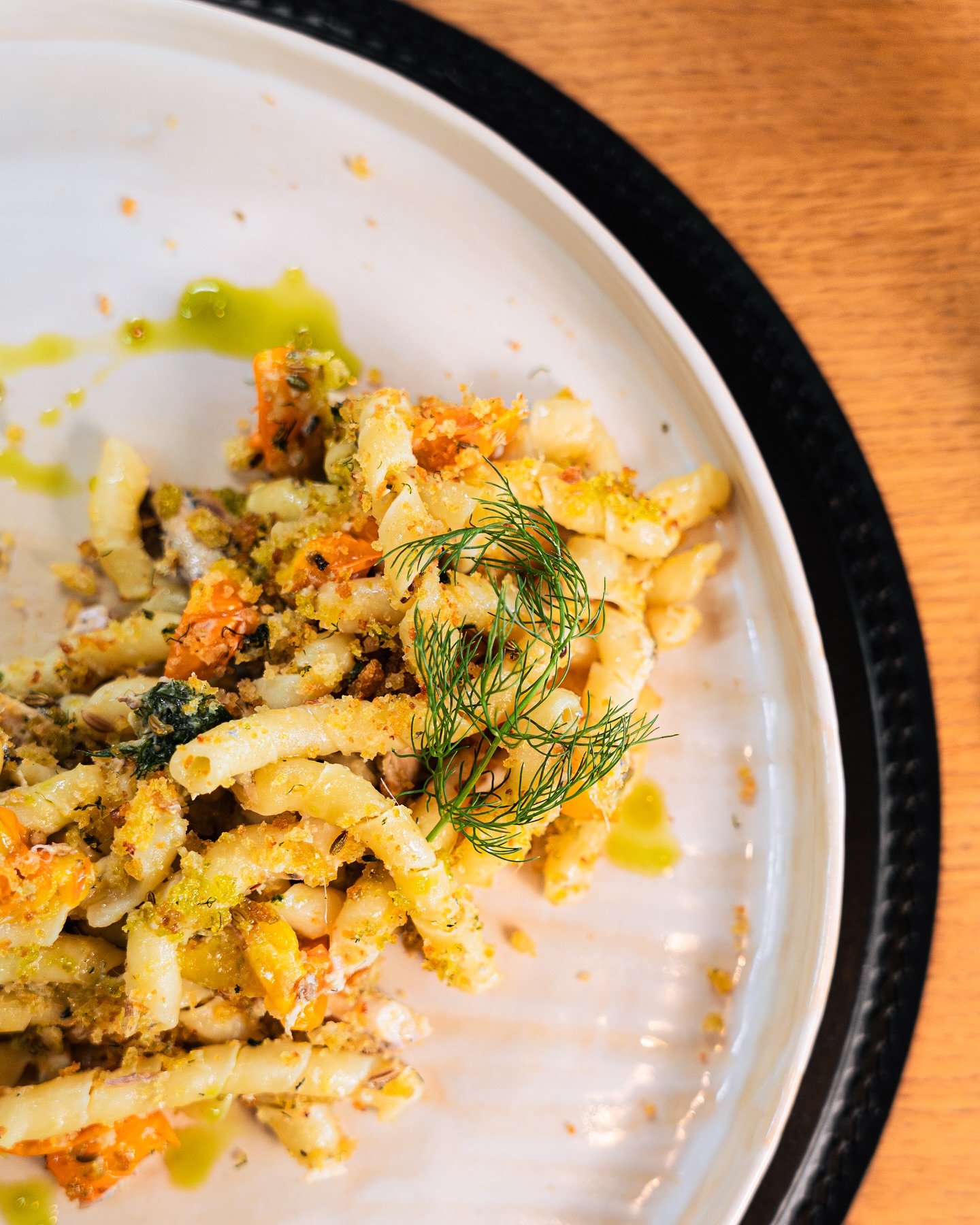 Un primo piatto della cucina del Ristorante MO, fotografato da vicino