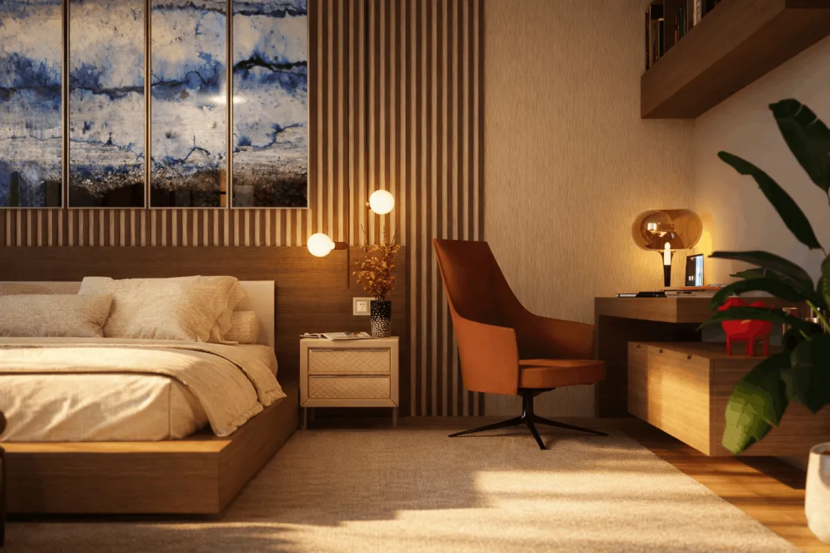 Bedroom with study nook