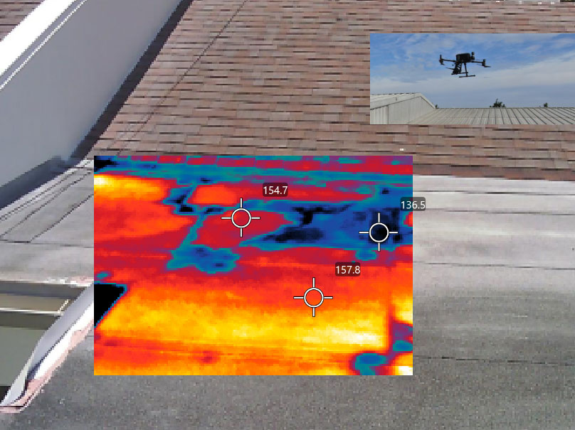 Thermal scan showing moisture leaks