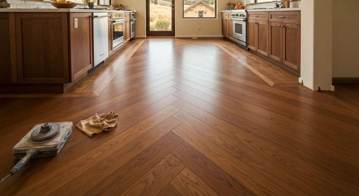 Hardwood kitchen flooring installation