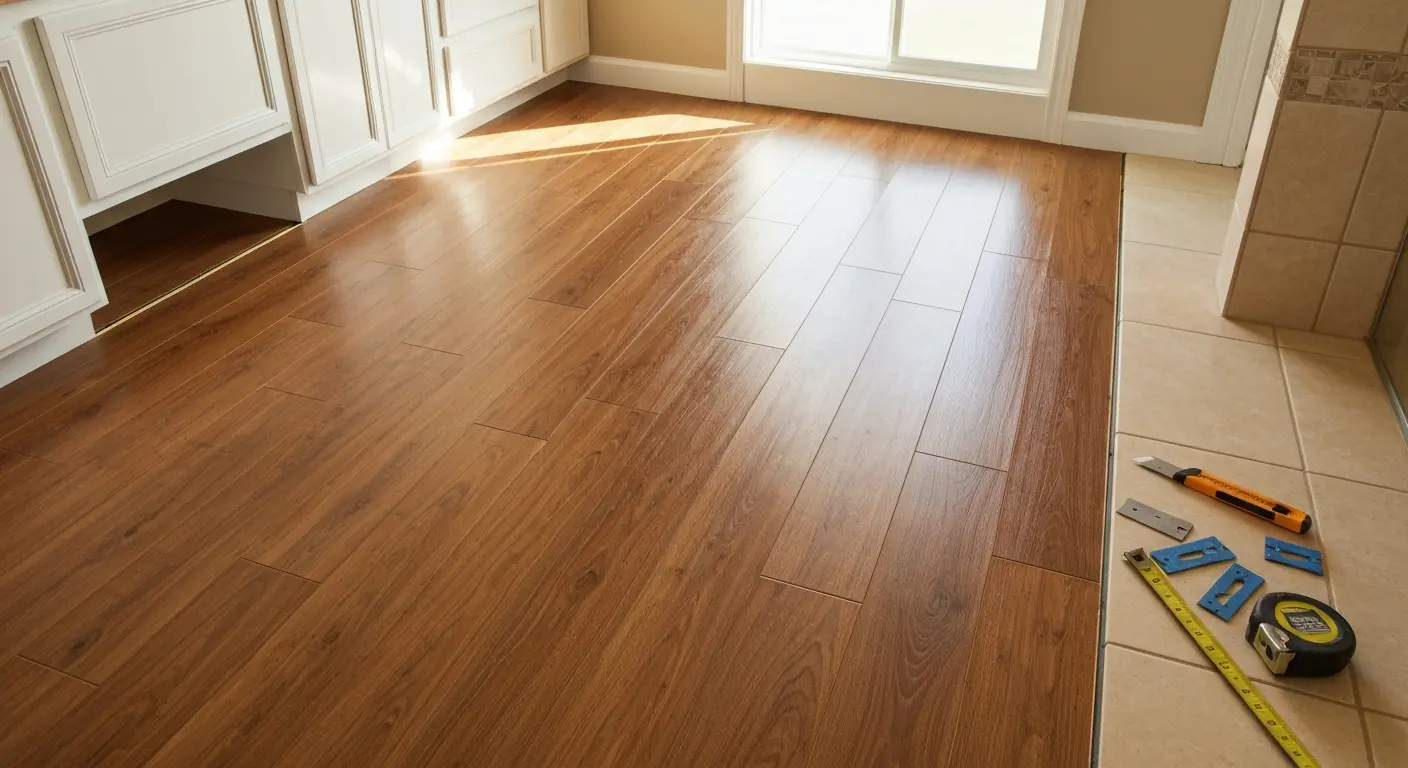 Vinyl flooring bathroom installation