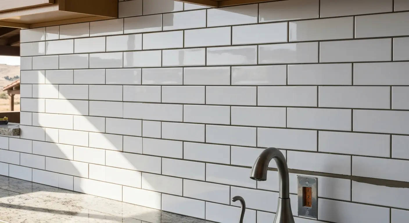 Subway tile kitchen backsplash