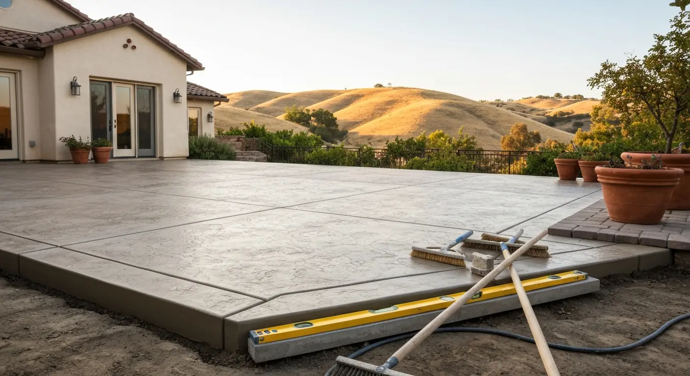 Concrete patio installation
