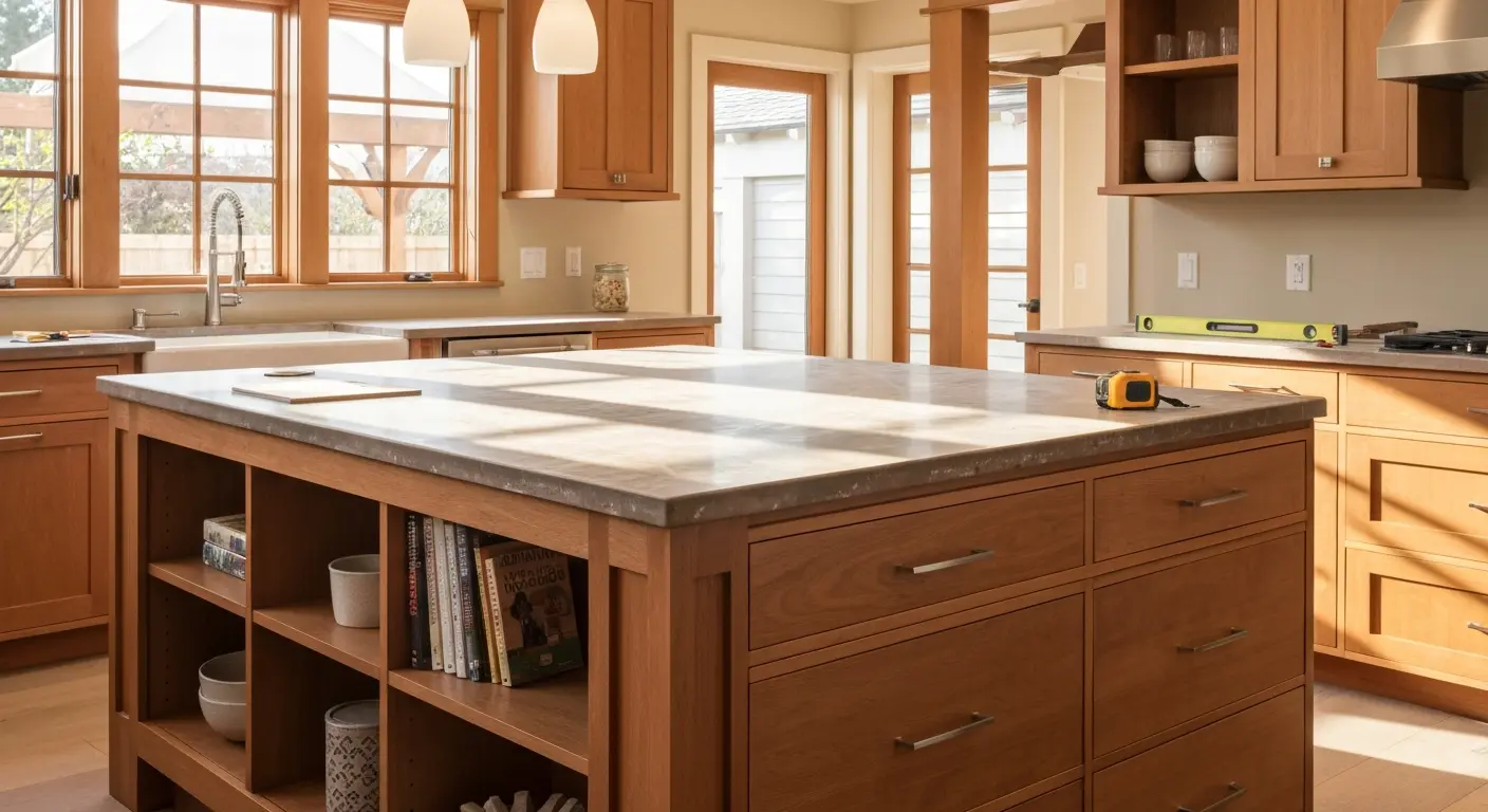 Kitchen island installation project