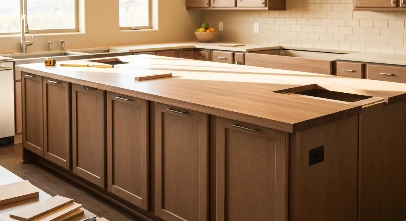 Kitchen island installation
