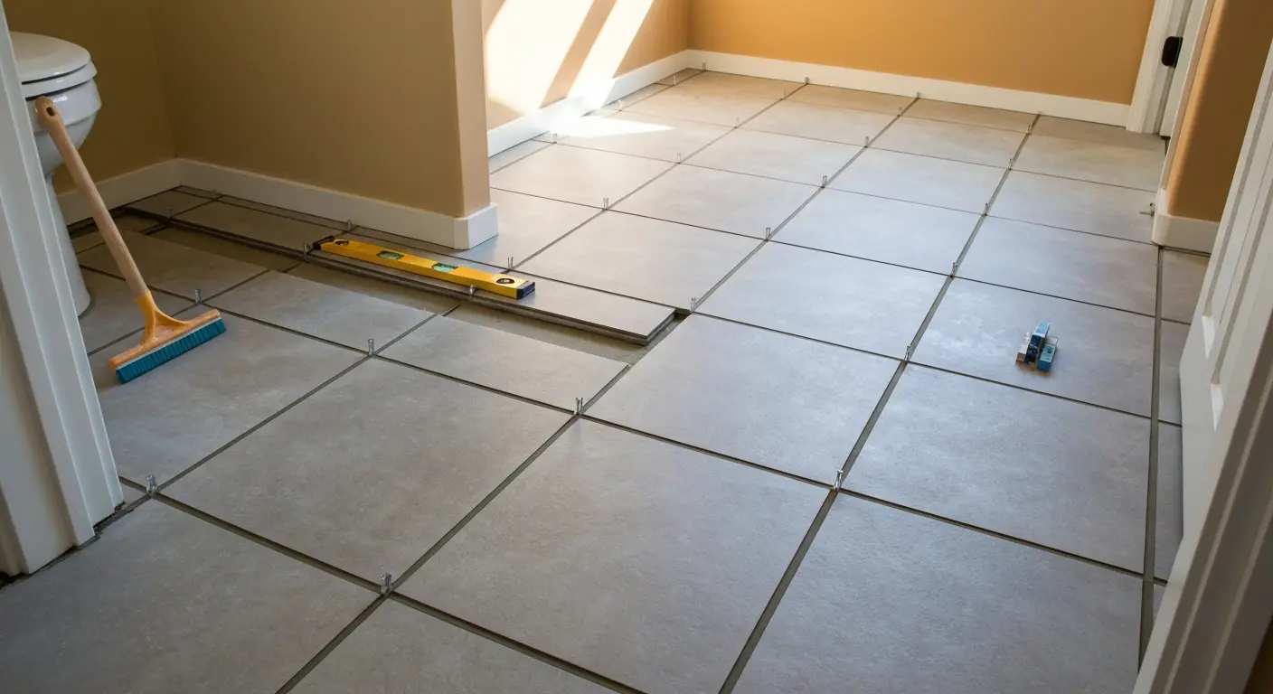 Bathroom tile flooring