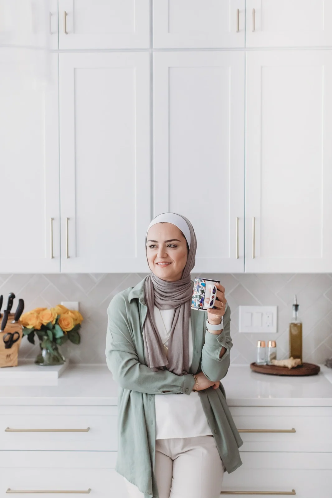 Nour Zibdeh in her kitchen