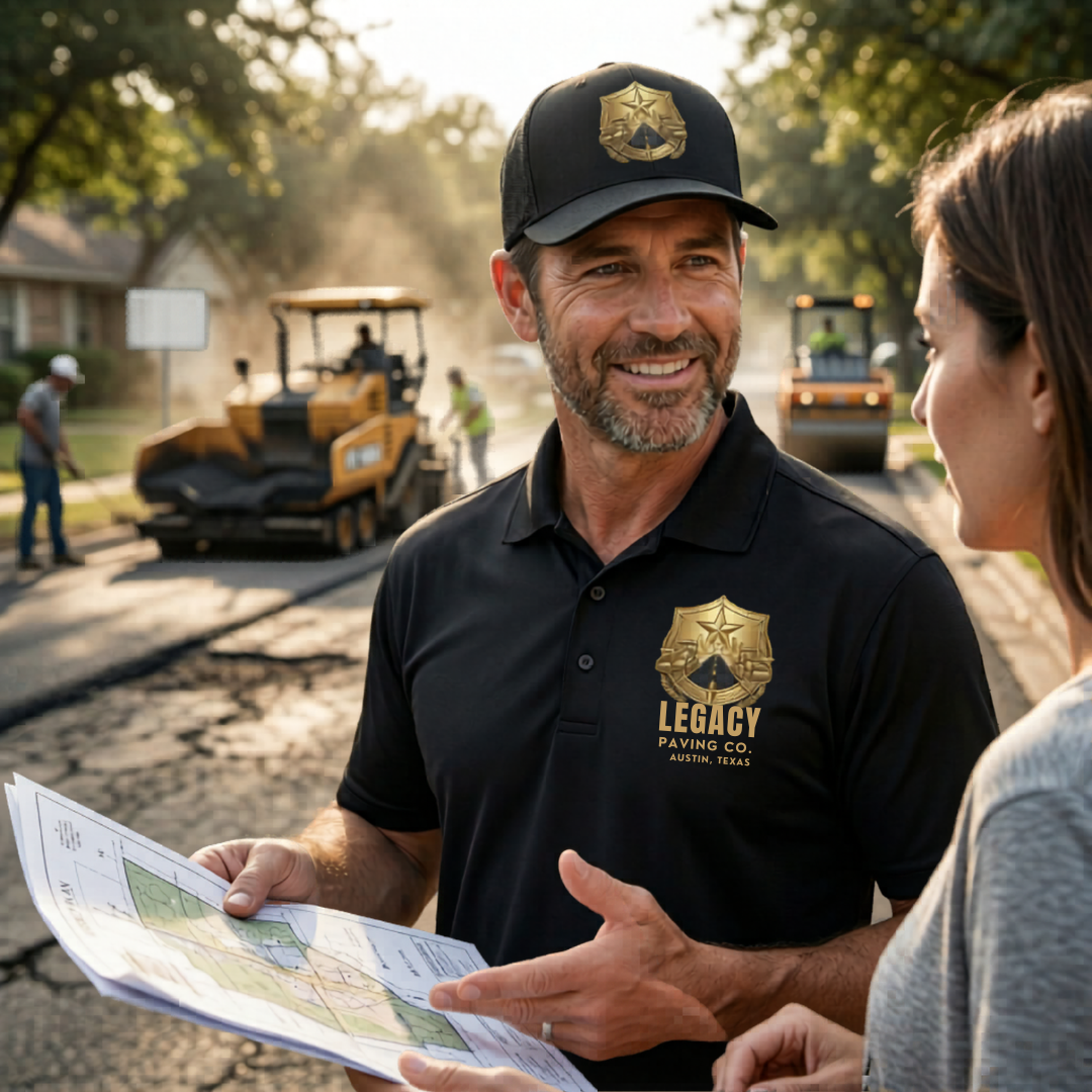 Legacy Paving Co. crew and equipment