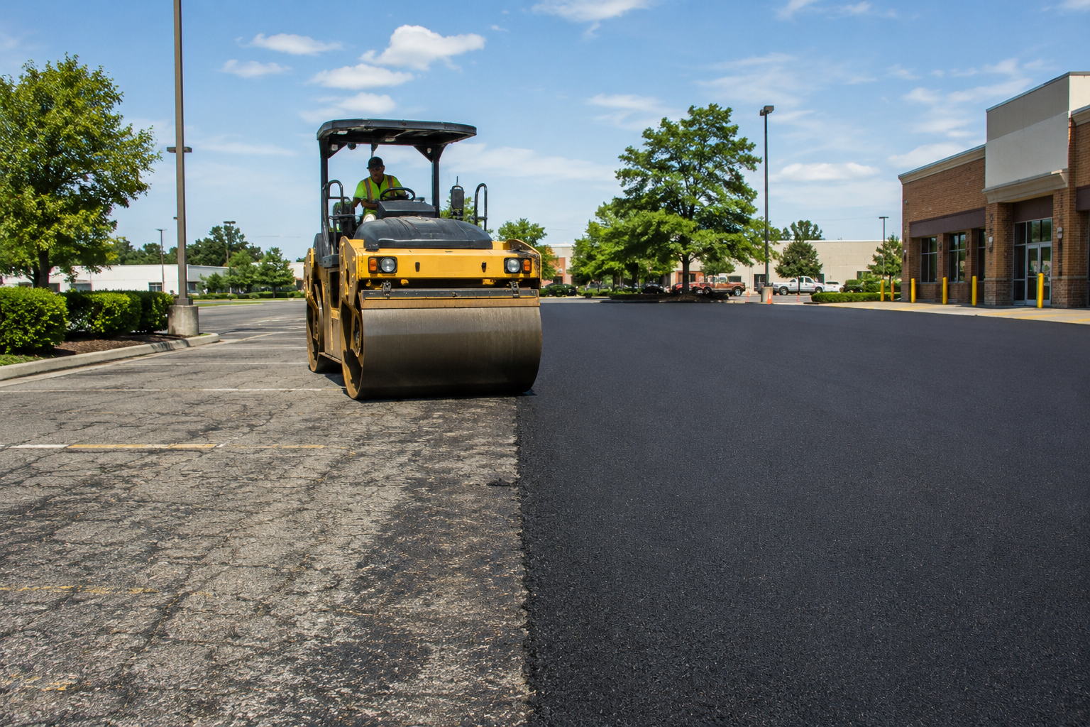 Asphalt overlay and resurfacing of a parking lot in the St. Louis metro