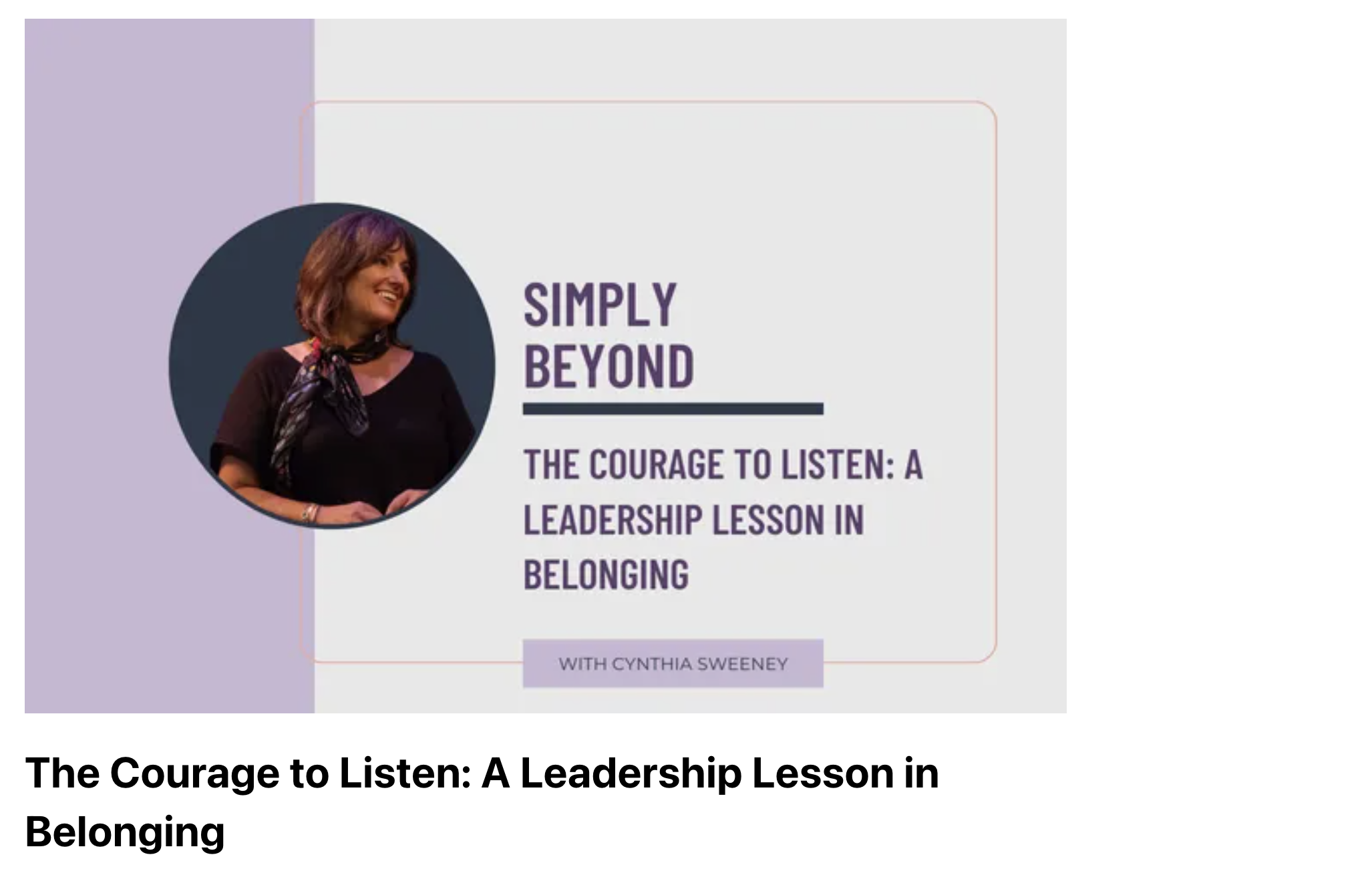 Simply Beyond The Courage To Listen Thumbnail