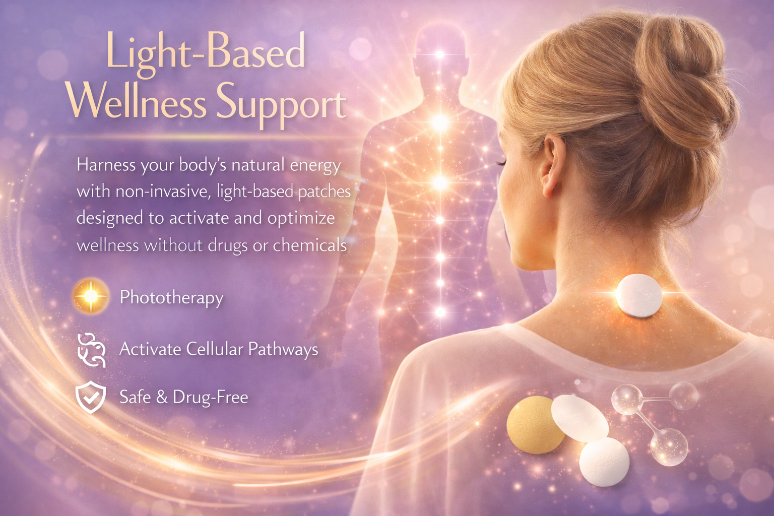 Light-based wellness support graphic