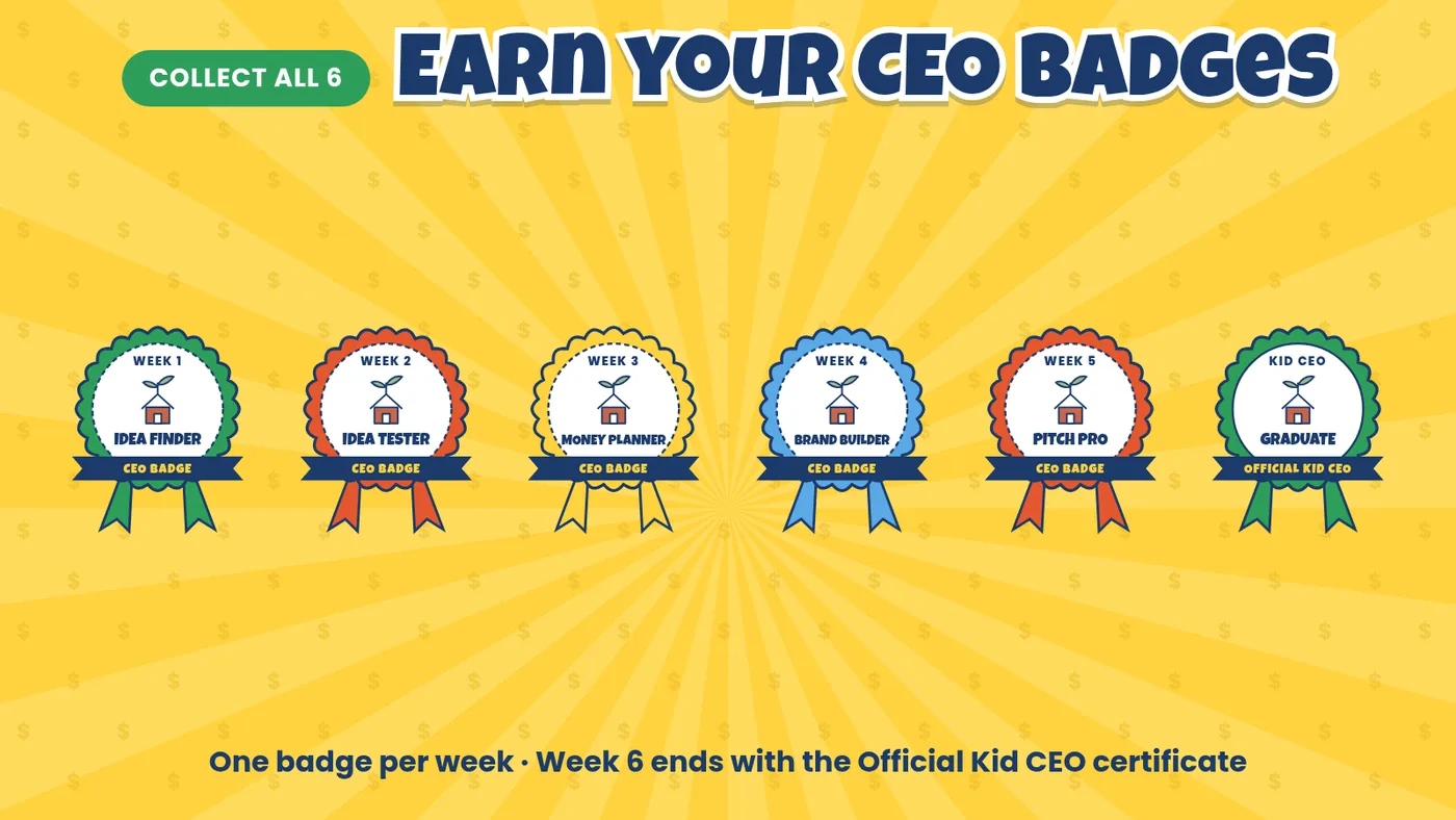 The color badge pack page from the free sample.