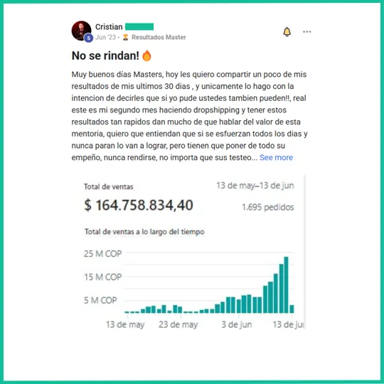 Captura de resultados de un estudiante