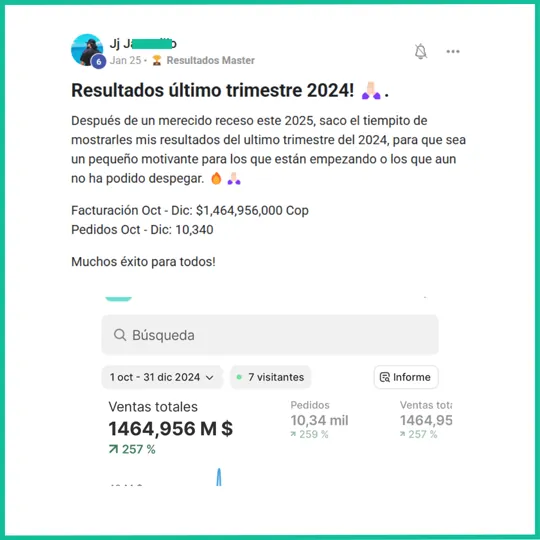 Captura de resultados de un estudiante