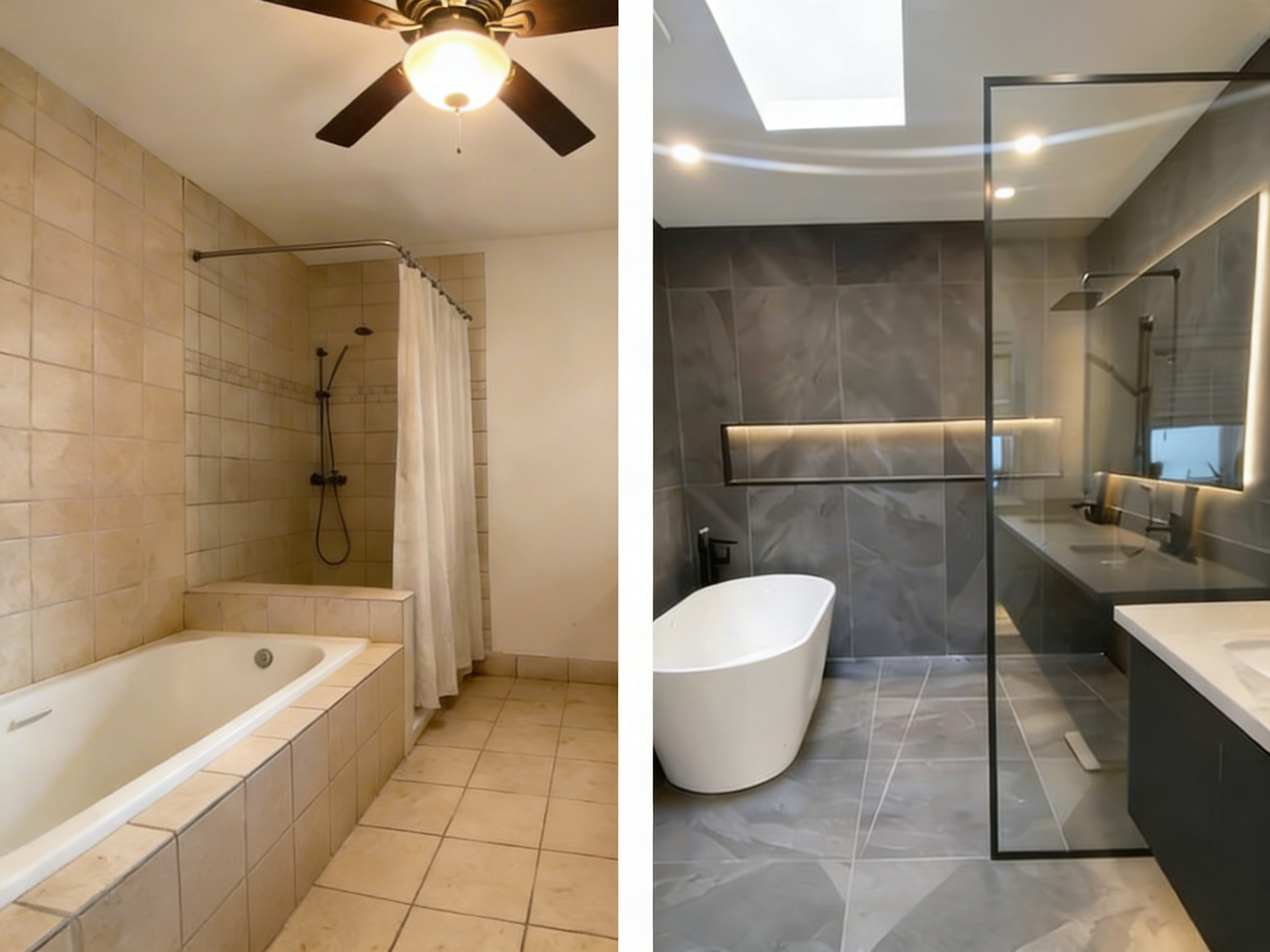 Richmond Hill full bathroom remodel before and after