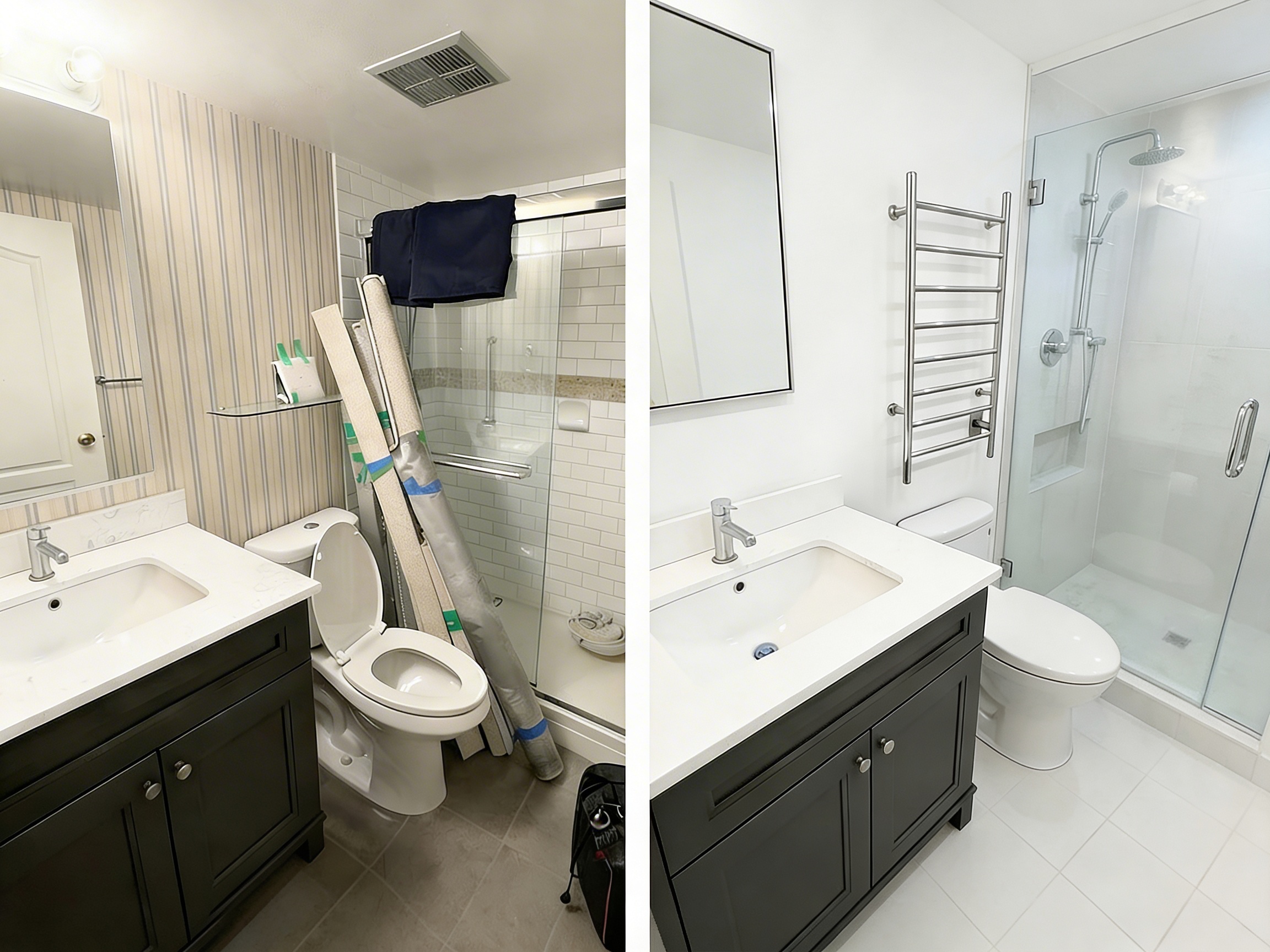Richmond Hill full bathroom renovation before and after