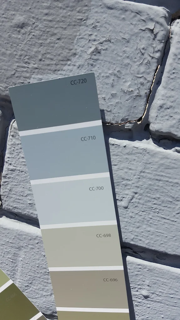 Shower wall tiling in progress