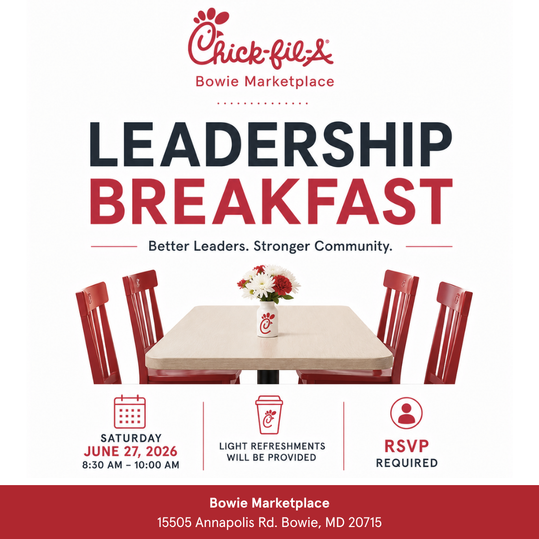 Leadership Breakfast – Chick-fil-A Bowie Marketplace, June 27, 2026