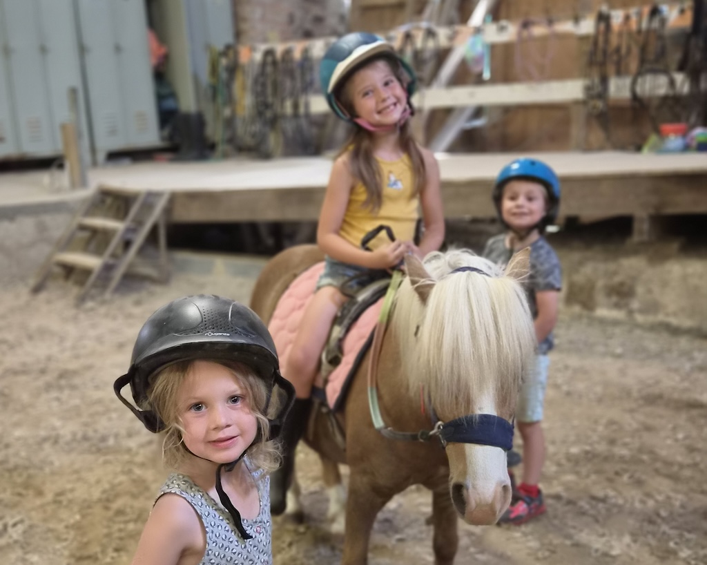 Enfant découvrant les animaux de la ferme