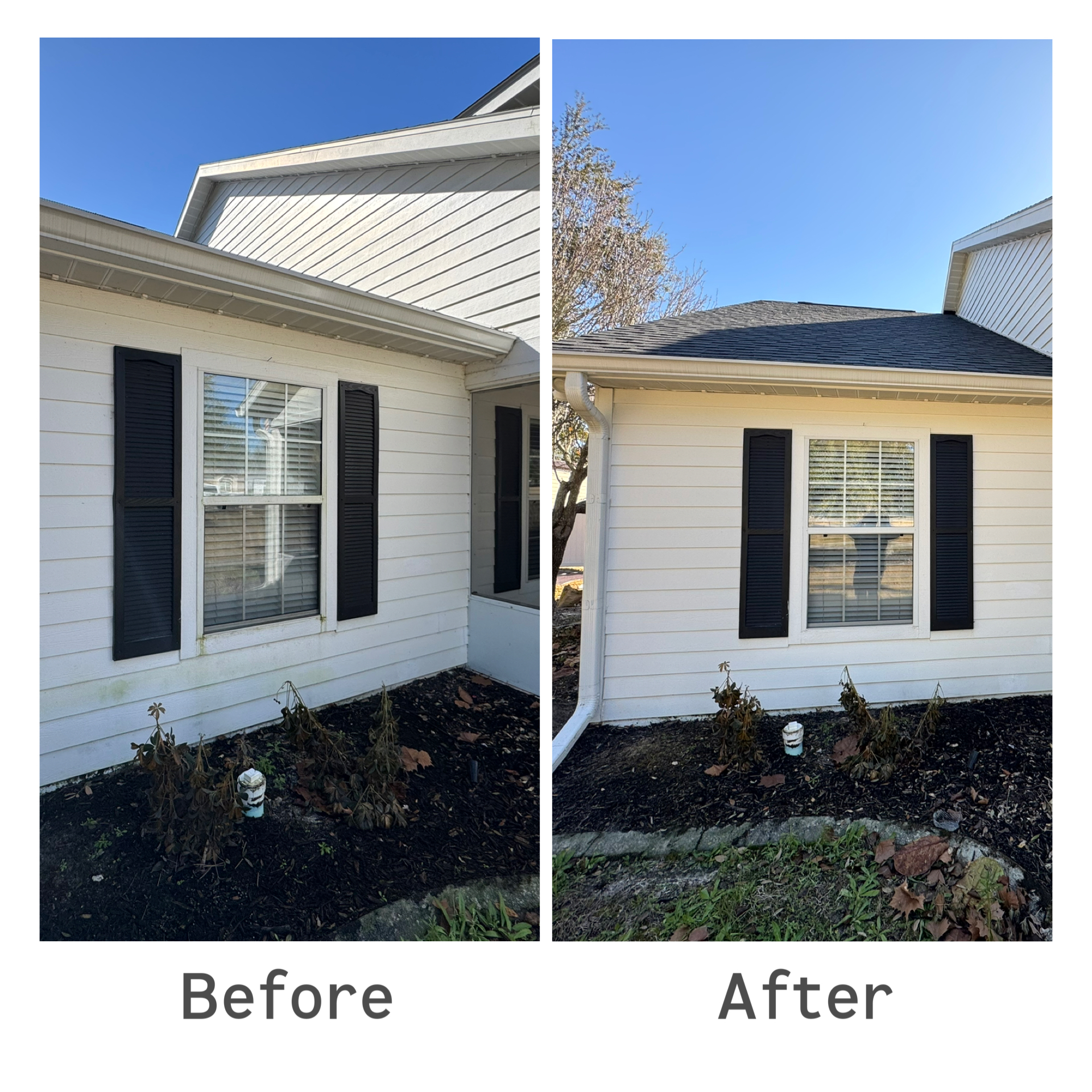 Pressure washing before and after