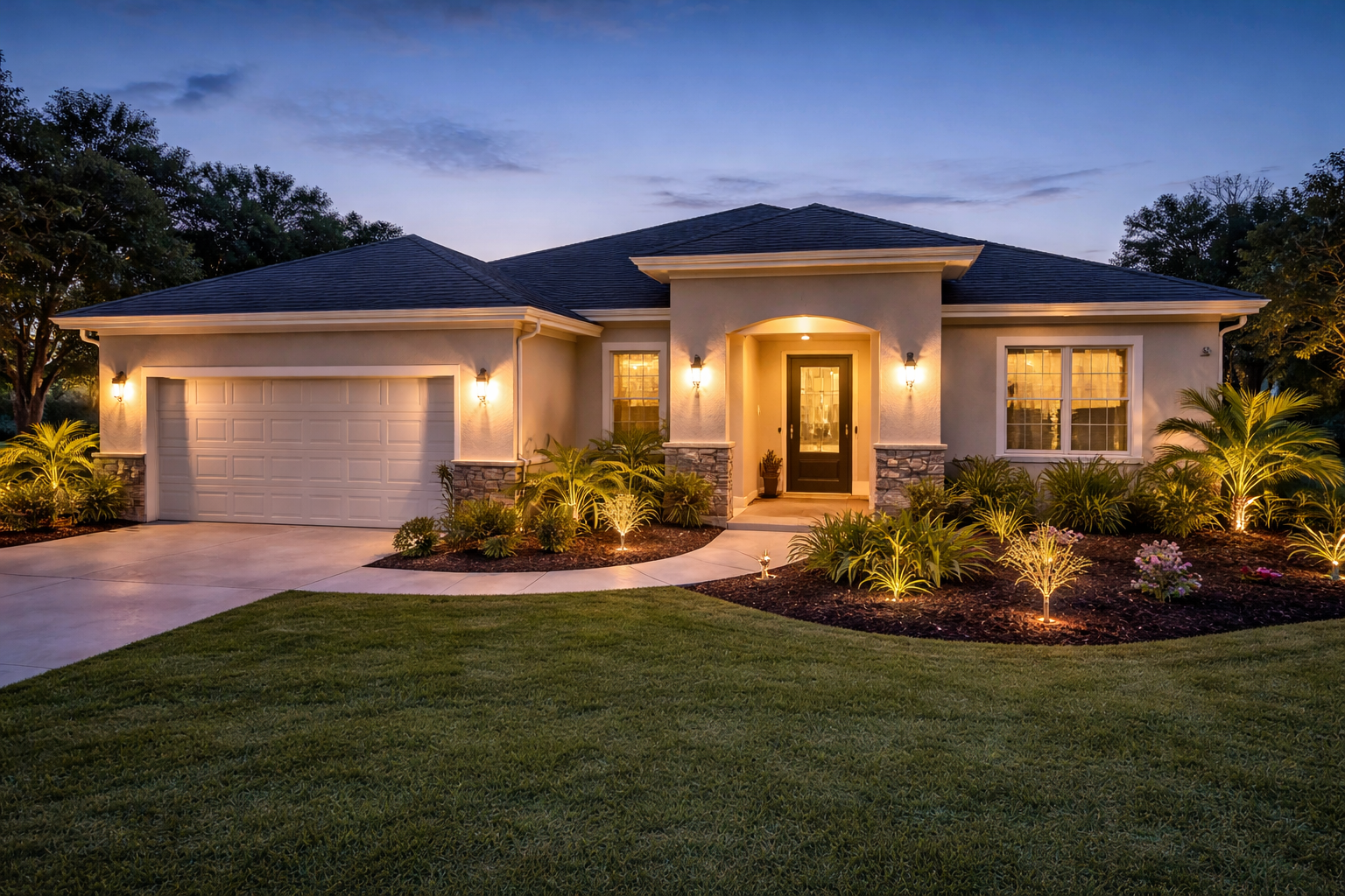 Front twilight exterior