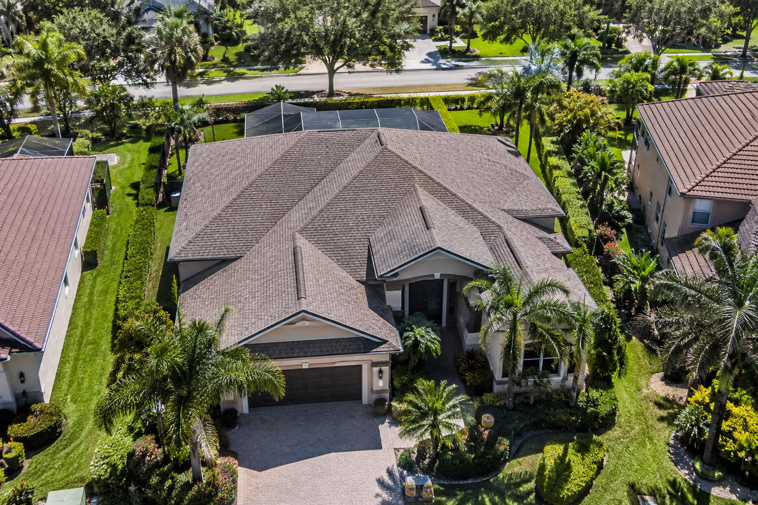 Aerial drone photograph of a residential property