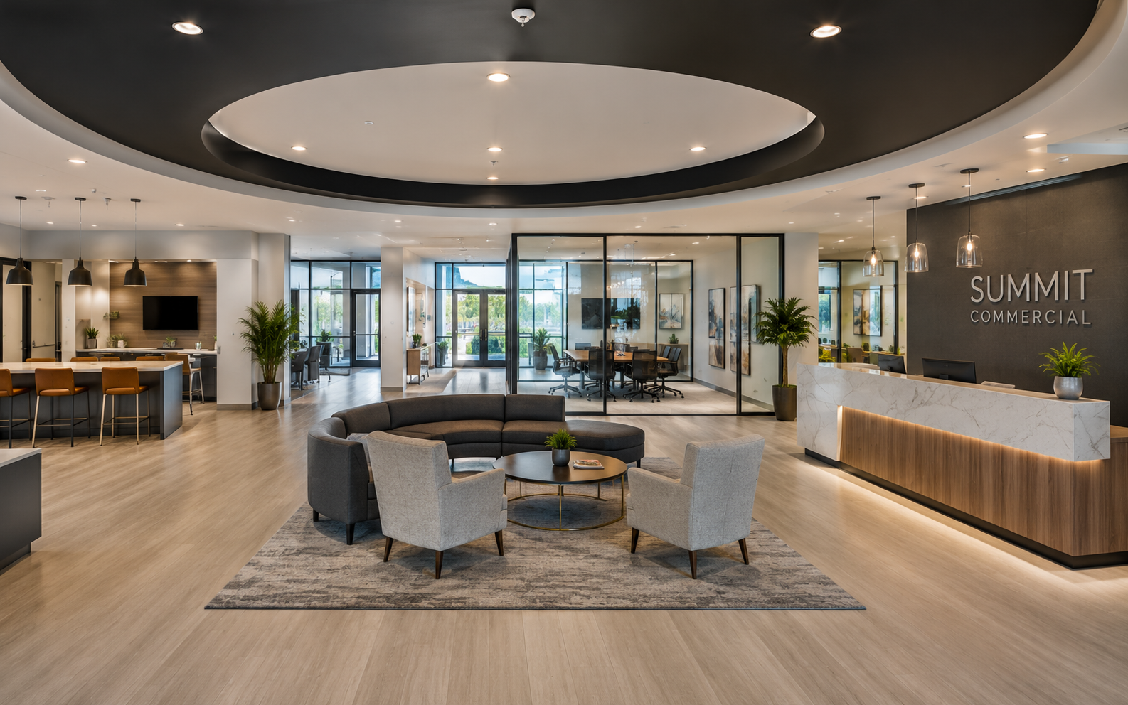 Professional commercial interior prepared for a virtual tour