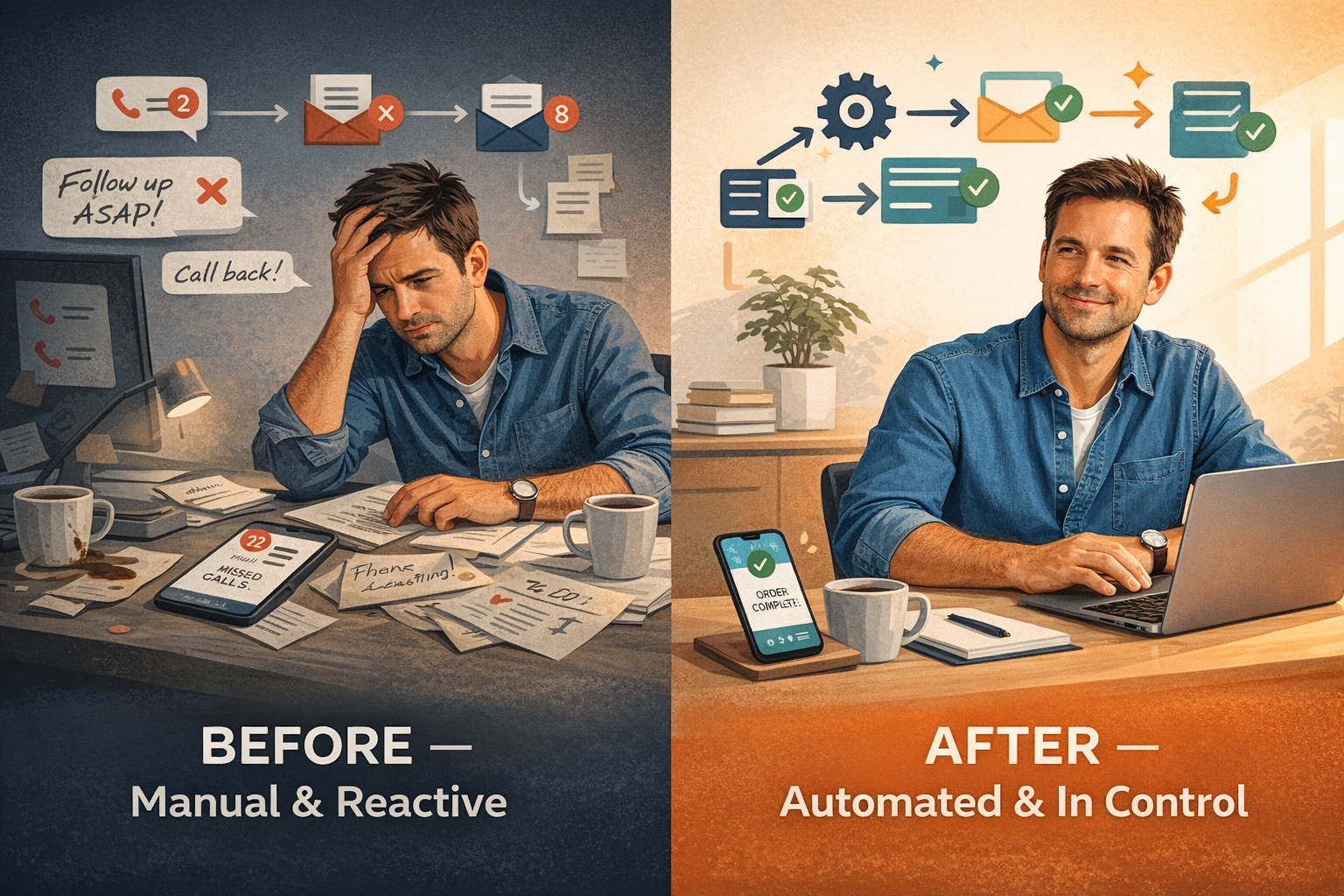 Before and after automation