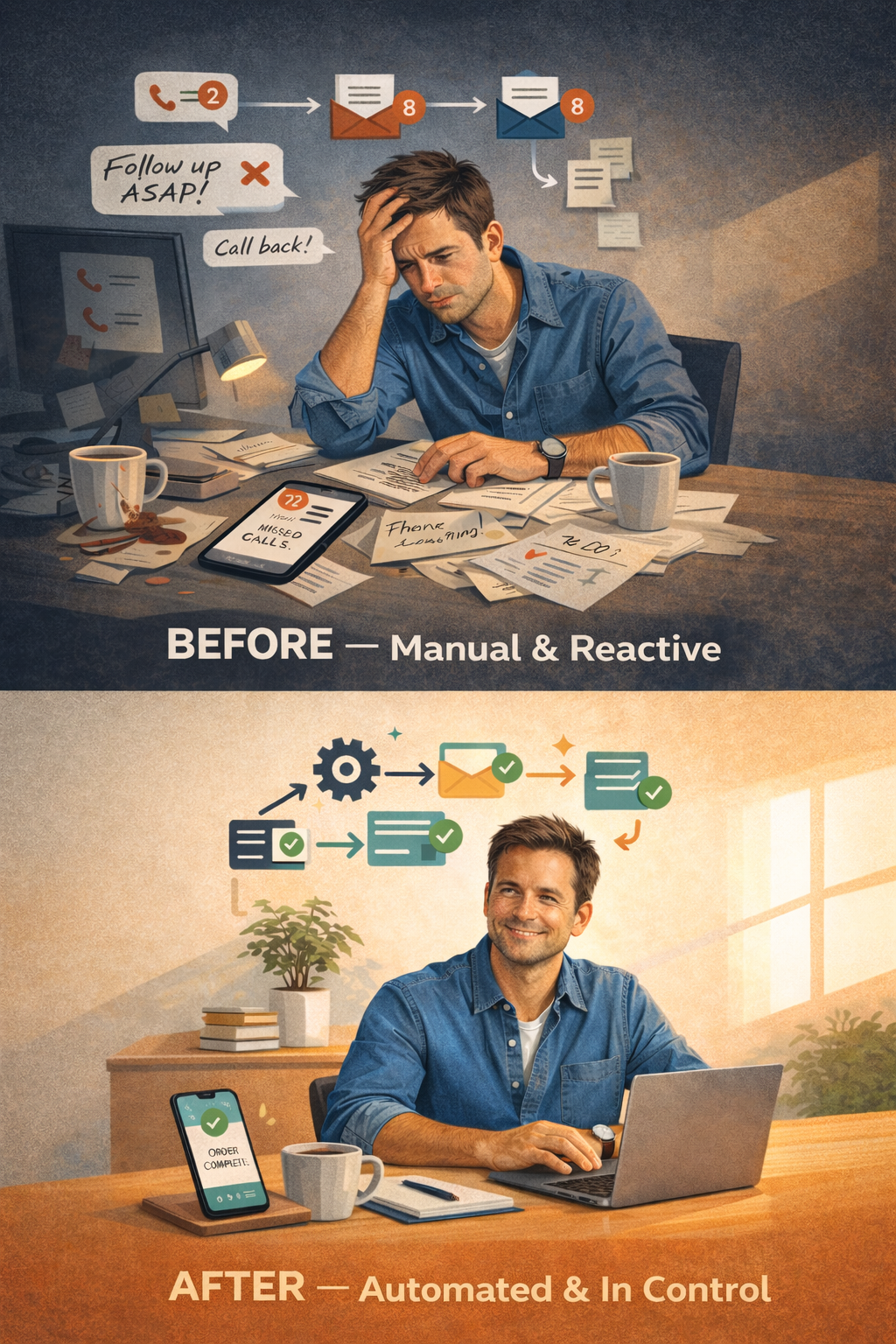 Before and after automation
