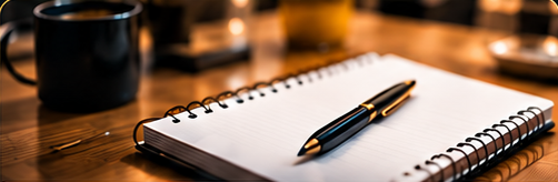 Cuaderno y bolígrafo